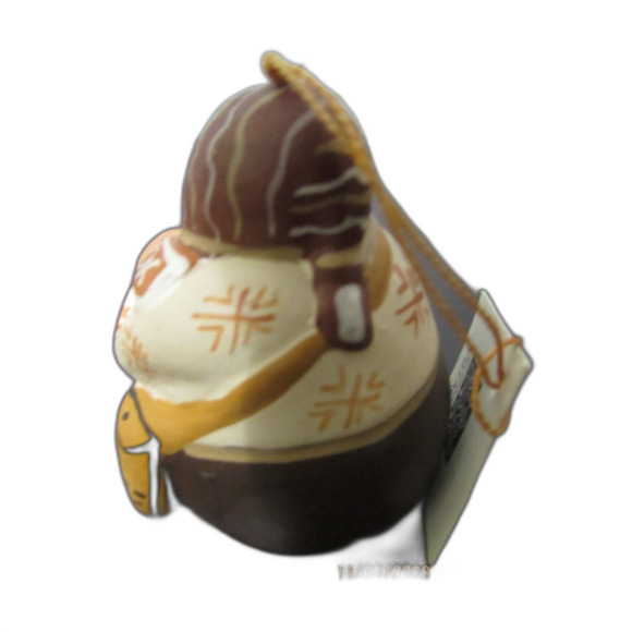 Peruvian Clay art bell ten thousand villages handmade guitar player folk art - Picture 4 of 7